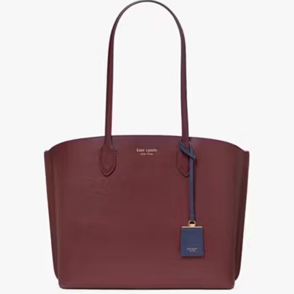 KATE SPADE NY Handbag Suite Large Work Tote Purse Bag Cordovan Maroon Multi NWT